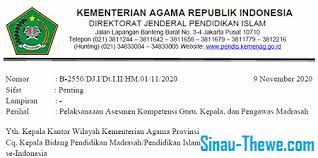 Latihan soal akg guru m i tahun 2020 dan pembahasan ini berkaitan dengan 4 kompetensi guru yang harus dimiliki guru mi. Edaran Pelaksanaaan Asesmen Kompetensi Guru Kepala Dan Pengawas Madrasah Sinau Thewe Com
