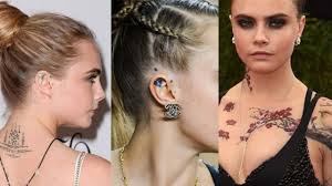 Diamond, star inside her ear. Cara Delevingne All Tattoos And Meanings 2021 Tattoos For Girls
