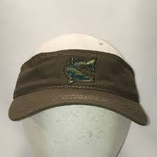 Vintage Fishing Visor Hat Saltwater Fish Green Camo Hats For Etsy Hats For Men Visor Hats Green Camo