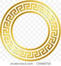 Round Frame With Traditional Vintage Golden Greek Ornament Meander Pattern On Transparent Back Desenhos De Pichacao Plano De Fundo Pc Cartao De Visita Grafica