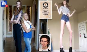 She's 6 feet 9 inches tall, and her legs alone are 53 inches — surpassing the previous record holder by almost a full inch. 6ft 10in Texan Girl 17 Has World S Longest Legs At 4ft 5in Daily Mail Online