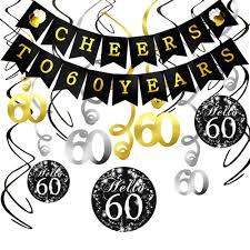 60th Birthday Banner With Picture 60th Birthday Decorations Kit Konsait Cheers To 60 Years Banner Swallowtail B 50th Birthday Decorations 60th Birthday Decorations 50th Anniversary Decorations