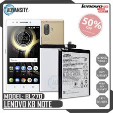 Lenovo K8 NOTE Battery Model: BL270 ...