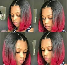 Here we have a long inverted bob and the hair at the front is very long. Bob Rouge Et Noir Hair Hair Hair Red Weave Hairstyles Bob Hairstyles Black Bob Hairstyles
