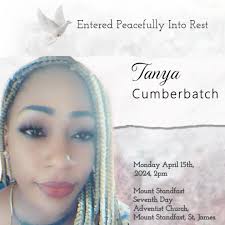 𝐓𝐚𝐧𝐲𝐚 𝐋𝐚𝐭𝐨𝐲𝐚 𝐂𝐮𝐦𝐛𝐞𝐫𝐛𝐚𝐭𝐜𝐡, 𝐨𝐟 𝐌𝐨𝐮𝐧𝐭  𝐒𝐭𝐚𝐧𝐝𝐟𝐚𝐬𝐭, 𝐒𝐭. 𝐉𝐚𝐦𝐞𝐬 𝐚𝐧𝐝 𝐟𝐨𝐫𝐦𝐞𝐫𝐥𝐲 𝐨𝐟  𝐆𝐫𝐞𝐞𝐧𝐰𝐢𝐜𝐡 𝐕𝐢𝐥𝐥𝐚𝐠𝐞, 𝐒𝐭. 𝐉𝐚𝐦𝐞𝐬. 𝐅𝐚𝐦𝐢𝐥𝐲 &  𝐅𝐫𝐢𝐞𝐧𝐝𝐬 Daughter of Cheryl Cumberbatch and ...