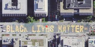 The painting of the letters made. Black Lives Matter Dc Street Now Visible In Apple Maps