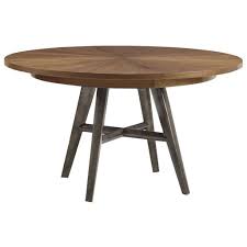 Caracole Bungalow Round Natural Walnut Dining Table Dining Table Walnut Dining Table Dining