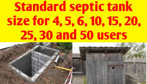 Finding the septic tank lid. Standard Septic Tank Size For 4 5 6 10 15 20 25 And 50 Users Civil Sir