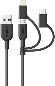 Amazon Com Anker Powerline Ii 3 In 1 Cable Lightning Type C Micro Usb Cable For Iphone Ipad Huawei Htc Lg Samsung Galaxy Sony Xperia Android Smartphones Ipad Pro 2018 And More 3ft Black Industrial Scientific