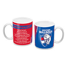 The logo was provided by the western bulldogs and different elements of the design were then separated so that they could be individually constructed in the animated sequence. Western Bulldogs Afl Logo And Song Mug