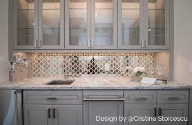 Veranda Paris Gray Antique Mirror Mosaic Tile With Quartz Accents Mirror Tile Backsplash Kitchen Kitchen Mirror Mirror Backsplash Kitchen