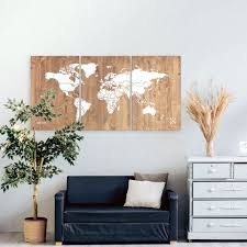 Decoration Mappemonde Bois Xl En 2020 Decoration Murale Carte Du Monde Deco Murale Salon Deco