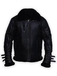 Men B3 Black Shearling Leather Jacket Black Shearling Jacket Leather Jacket Black Leather Biker Jacket