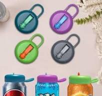 4-Pack Reusable Silicone Soda Can Lids with Straws Leak-Proof Can Covers  for Coke, Beer, Energy Drinks Fits Standard 12oz Cans
