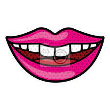 bouche sourire dessin anime icone femme sexy et theme de levres affiches murales posters smileys irritation facial myloview fr coloriage coquillage