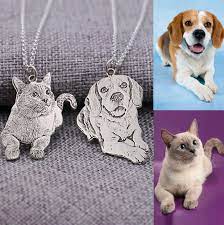 Personalized pet photo necklace canada. Personalized Custom Engraved Pet Dog Cat Necklace