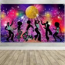 70s food depending on the number of guests could be fondue. Buy Disco Party Decorations Supplies Large Fabric 70s 80s 90s Disco Fever Dancers Backdrop For Disco Theme Party Vintage Let S Glow Crazy Shining Neon Night Birthday Photography Photo Booth Background Online In