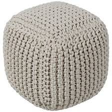Beautiful knitted round pouf can be a great accessory for modern and traditional interior. Surya Braga Cream Cotton Knitted Pouf Ottoman 91h67 Lamps Plus