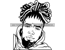 Buy Black Bearded Man Dreadlocks Locs Dreads Hairstyle Hoodie African  American Male Handsome Attractive SVG PNG JPG Vector Designs Cut Files  Online in India
