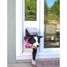 The raw glass can be cut and then tempered, then the pet door installed and all of that put into the door frame. Removable Pet Door Endura Flap Thermo Panel Insert