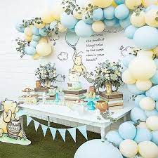 Classic Pooh Pastel Blue And Yellow Baby Shower Balloon Etsy Baby Shower Inspiration Boy Baby Shower Themes Baby Bear Baby Shower