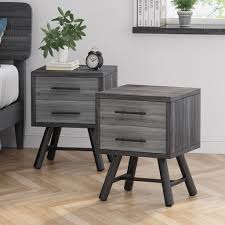 The nightstand is made from sustainably sourced, engineered wood that's certified by the forest stewardship council, a group that ensures the area. Amariana Mid Century Modern Nightstands Set Of 2 Gdfstudio