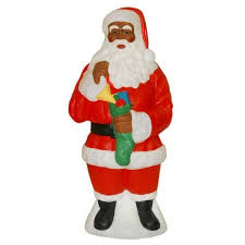African American Santa Claus Light Up Yard Christmas Decoration Plastic Christmas Light Installation Hanging Christmas Lights Outdoor Christmas Decorations