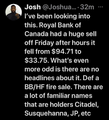 The warren buffett of canada could profit hugely from blackberry's stock surge. Royal Bank Of Canada Friday After Hours Fell From 94 71 To 33 75 Citadel Is A Holder Amcstock