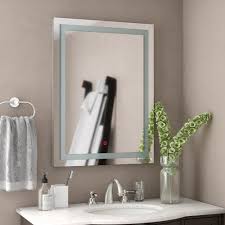 Orren Ellis Byrne Led Wall Mirror Reviews Wayfair Mirror Wall Bathroom Mirror Led Mirror Bathroom