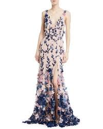 Get Free Shipping On Marchesa Notte Embroidered 3d Chiffon Flower Trumpet Gown At Neiman Marcus Shop The Latest L Gowns Dresses Embroidered Gown Fancy Dresses