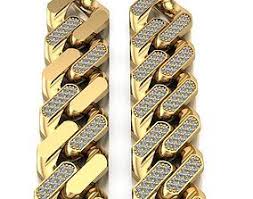 Cuban Chain Necklace Bracelet 3d Model In 2020 Gold Bracelet Chain Bracelets Gold Diamond Chain Necklace