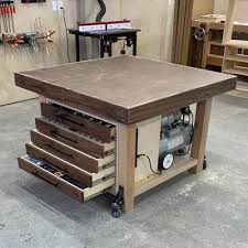 Assembly Table With Storage In 2020 Assembly Table Woodworking Assembly Table Table