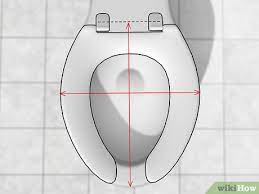 Measure the length of the toilet bowl from the center of the toilet seat bolt holes at the back of the toilet, to the front edge of the toilet bowl. 3 Ways To Measure A Toilet Seat Wikihow