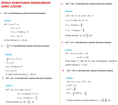 Ikinci Dereceden Denklemler Soru Cozumu Matematik Kitap Cozumleri Matematik Kalesi