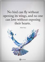 No Bird Can Fly Without Opening Its Wings And No One Can Love Without Exposing Their Hearts Mark Nepo Powerofposi Fly Quotes Bird Quotes Rumi Love Quotes