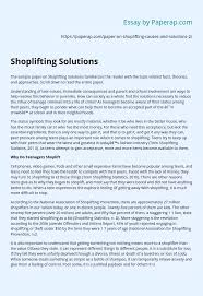 Welcome to the free family tree, growing stronger since 2008. Shoplifting Solutions Essay Example