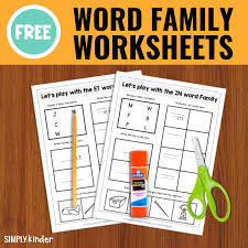 free word family worksheets for kindergarten simply kinder
