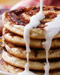 Cinnamon Roll Pancakes With Chloe Coscarelli Recipe By Tasty Recipe Cinnamon Roll Pancakes Cinnamon Rolls Tasty