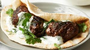 You can substitute the ground beef with lamb, and go the traditional way of making moussaka; Spiced Middle Eastern Lamb Patties With Pita And Yogurt Recipe Epicurious