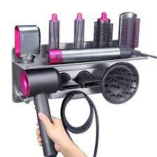 Amazon Com Hair Dryer Holder For Dyson Supersonic Hair Dryer For Dyson Airwrap Styler Organizer Storage Shelf 2in1 Wall Mounted Stand Fits Curler Diffuser Two Nozzles For Bathroom Bedroom Hair Salon Barbershop Beauty