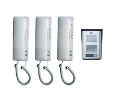 Schema citofono terraneo 2 fili. Kit Citofono Apriporta Cancello Tre Cornette 4 Fili Casa Ufficio Interfono