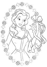Princess Belle Love To Get Gifts In Christmas Day Coloring Pages Christmas Colorin Rapunzel Coloring Pages Disney Princess Coloring Pages Love Coloring Pages