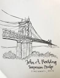 When opened on december 1. Roebling Suspension Bridge Print Etsy