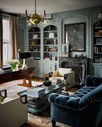Library In A French Gray Blue Gray Home Decor House Interior Interior