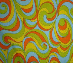 Vtg Groovy Psychedelic Mod Swirl Fabric Green Blue Yellow Orange 44 X2 25yds Retro Prints Psychedelic Psychedelic Art