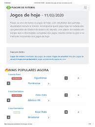 Acompanhe a tabela de classificação, vídeos, gols, resultados, próximos jogos e últimas notícias sobre a copa brasil no uol esporte. Jogos De Hoje Resultado Dos Jogos De Hoje Com Placar Ao Vivo Times Esportivos Clubes De Futebol Da Associacao