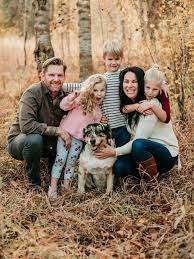 Fall Family Session Of 5 With Their Dog Among The Yellow Leaves