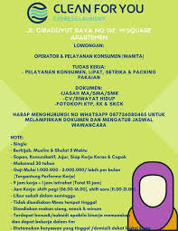 Informasi loker smp jakarta terbaru untuk lulusan smp. Lowongan Kerja Laundry Bandung 2020 Lulusan Sd Smp 2021