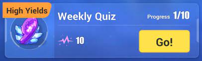There will be one (1) winner for each week quiz provided that total participation in a weekly exceeds 1000. Where Can I Find The New Weekly Trivia Quiz Answers Houkai3rd