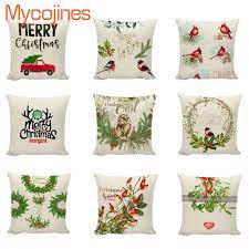 Check spelling or type a new query. New Merry Christmas Throw Pillows Fabulous Red Birds Cushion Cover Owl Decorative Pillows Case Green Plants Wreath Pillow Cover Cushion Cover Aliexpress